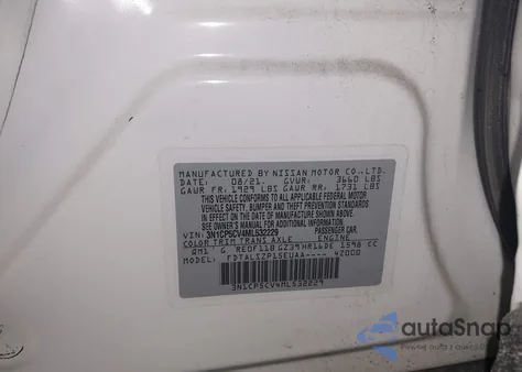 2021 Nissan Kicks Sv Xtronic Cvt z USA, uszkodzony, nr VIN 3N1CP5CV4ML532229